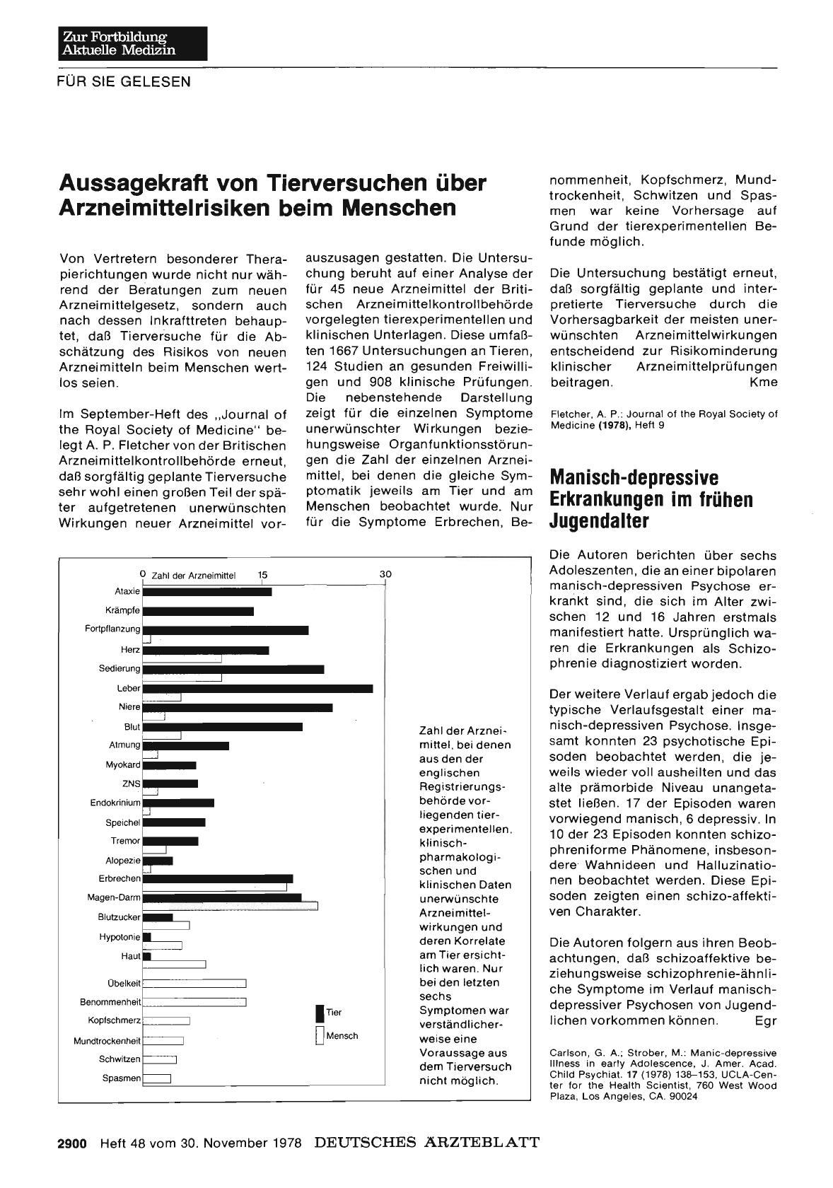 Vorschauseite 1: Aussagekraft von Tierversuchen über Arzneimittelrisiken beim Menschen