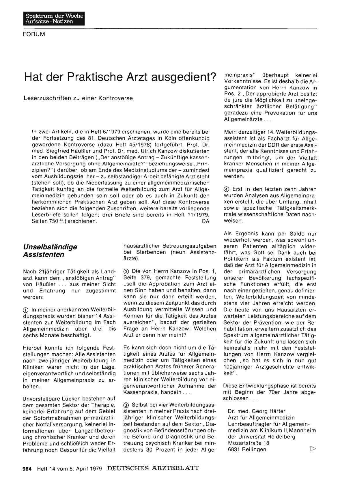 Vorschauseite 1: Hat der Praktische Arzt ausgedient? : Unselbständige Assistenten