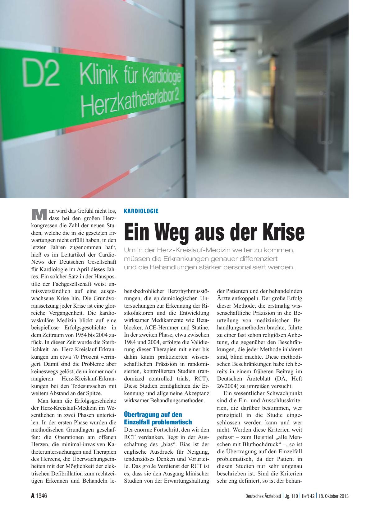 Vorschauseite 1: Kardiologie: Ein Weg aus der Krise