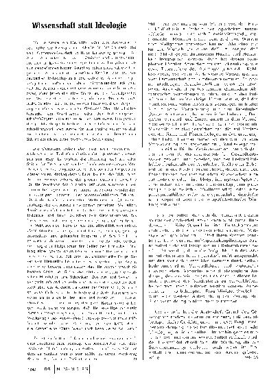 Vorschauseite 1: Wissenschaft statt Ideologie