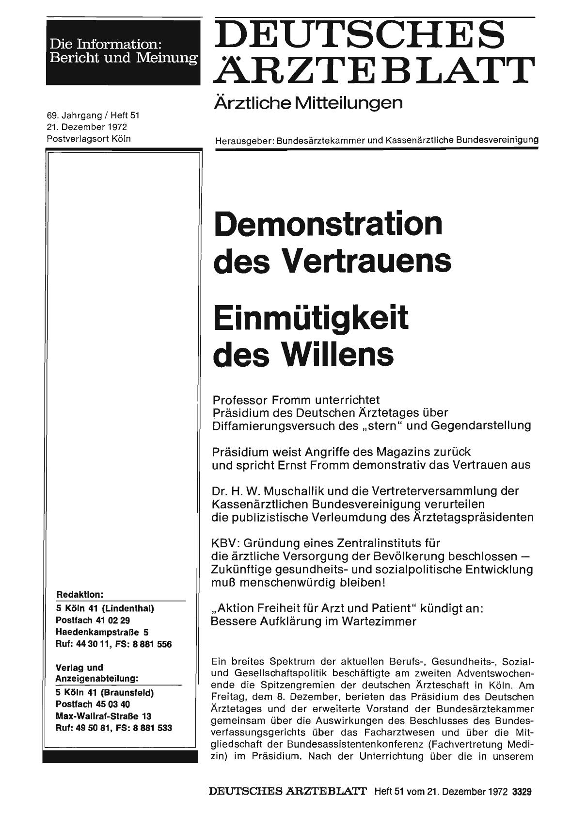 Vorschauseite 1: Demonstration des Vertrauens — Einmütigkeit des Willens