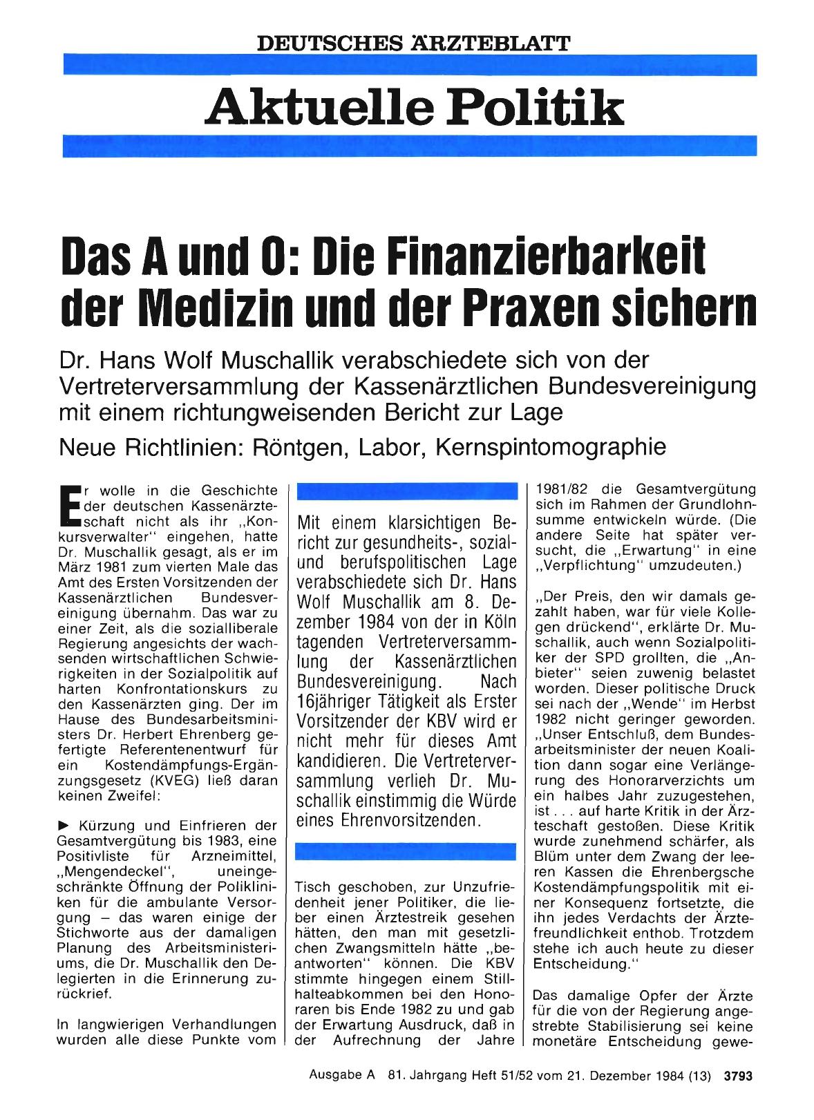 Vorschauseite 1: Das A und 0: Die Finanzierbarkeil der Medizin und der Praxen sichern