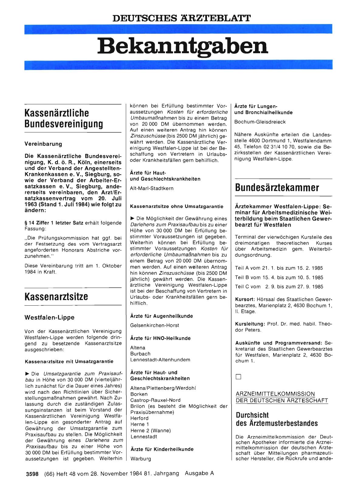 Vorschauseite 1: Kassenarztsitze