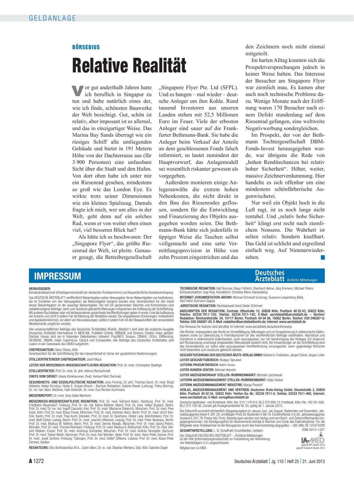 Vorschauseite 1: Börsebius: Relative Realität