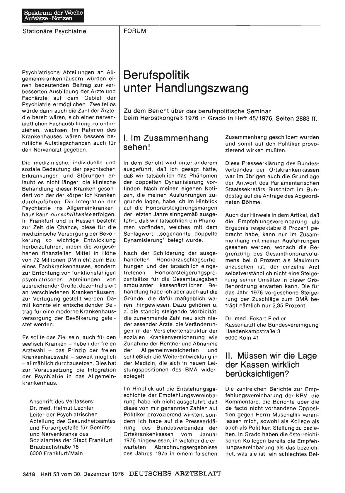 Vorschauseite 1: Berufspolitik unter Handlungszwang: I. Im Zusammenhang sehen!