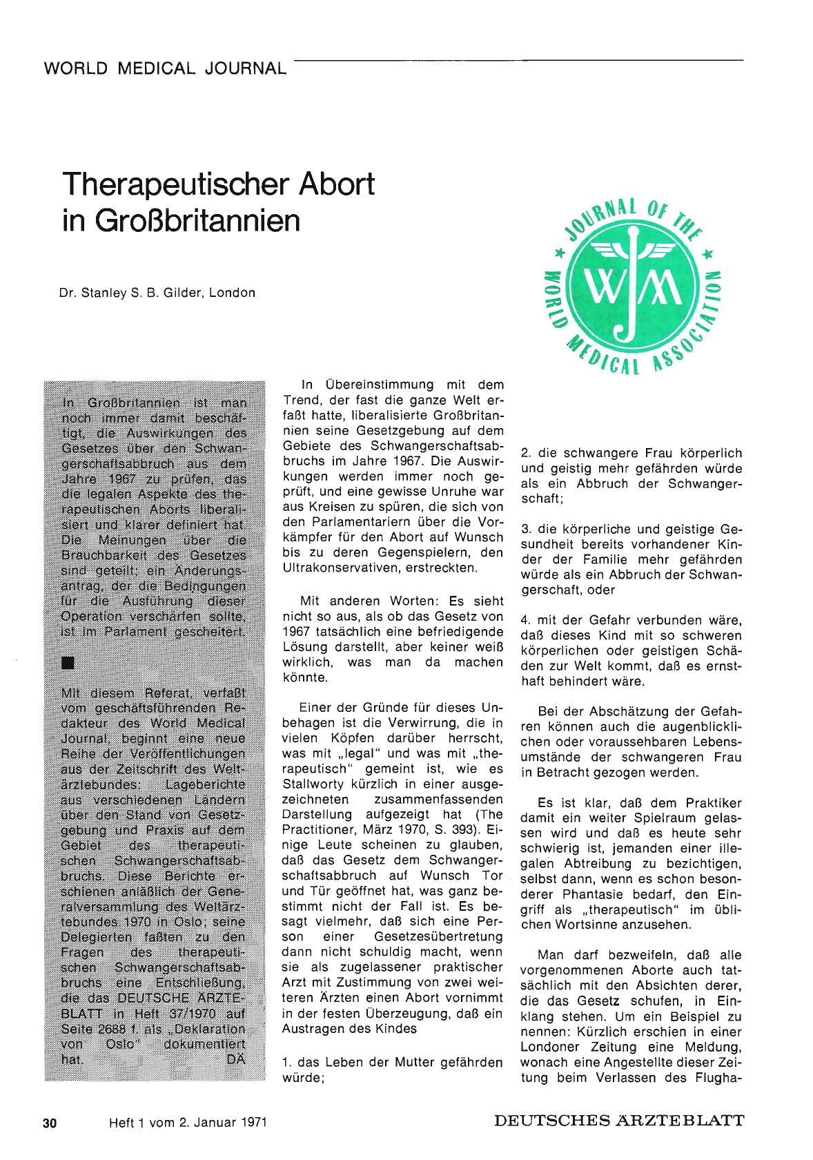Vorschauseite 1: Therapeutischer Abort in Großbritannien