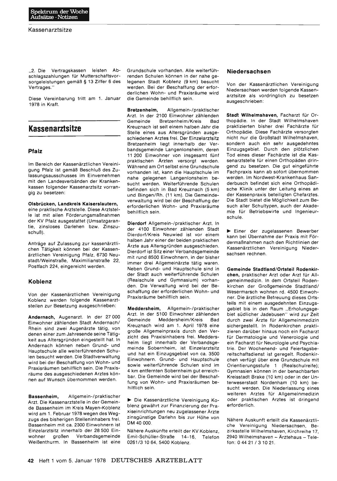 Vorschauseite 1: Kassenarztsitze