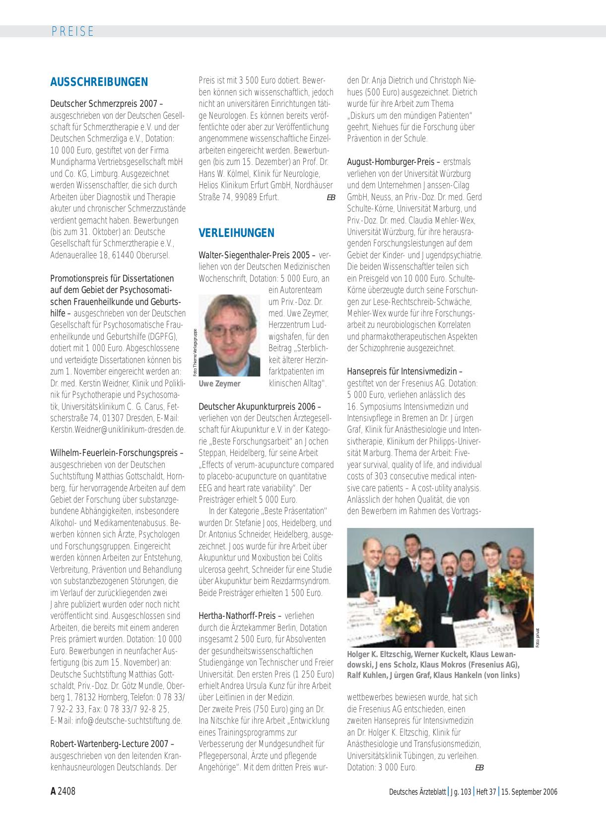 Vorschauseite 1: Ausschreibungen