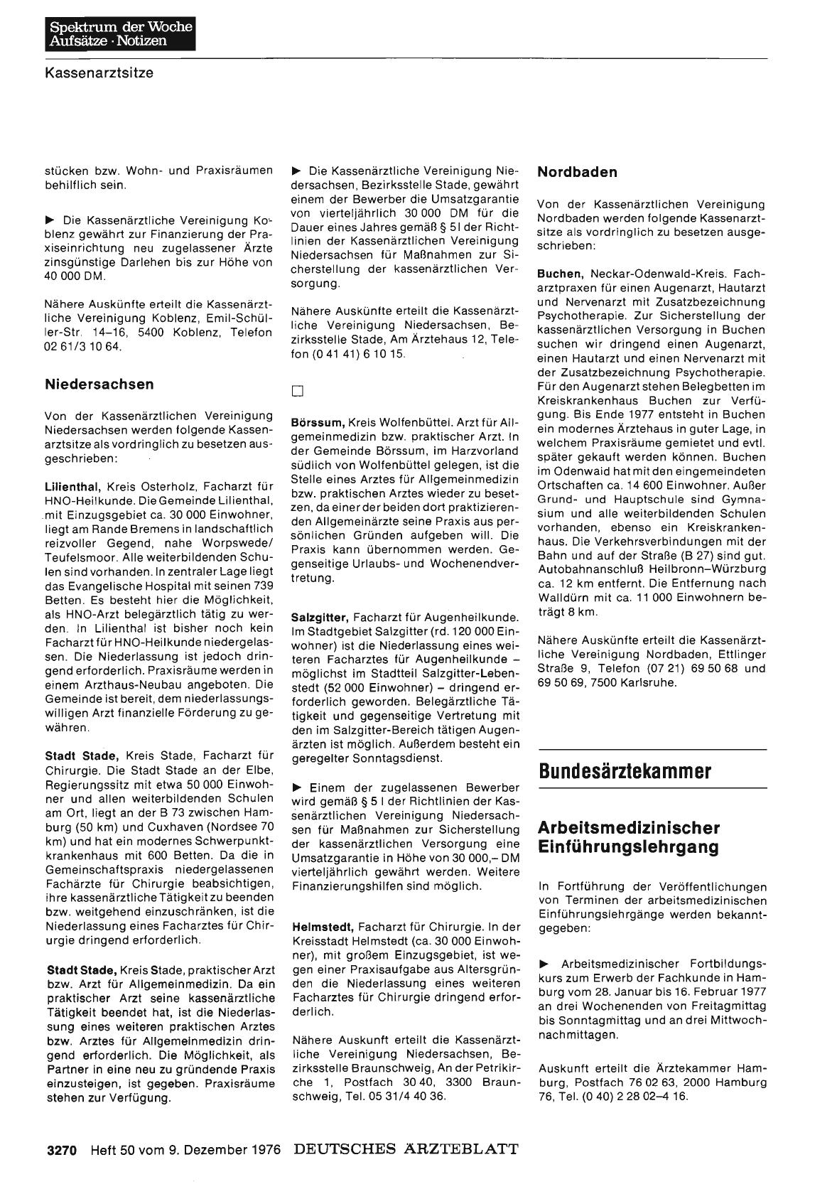 Vorschauseite 1: Bundesärztekammer: Arbeitsmedizinischer Einführungslehrgang