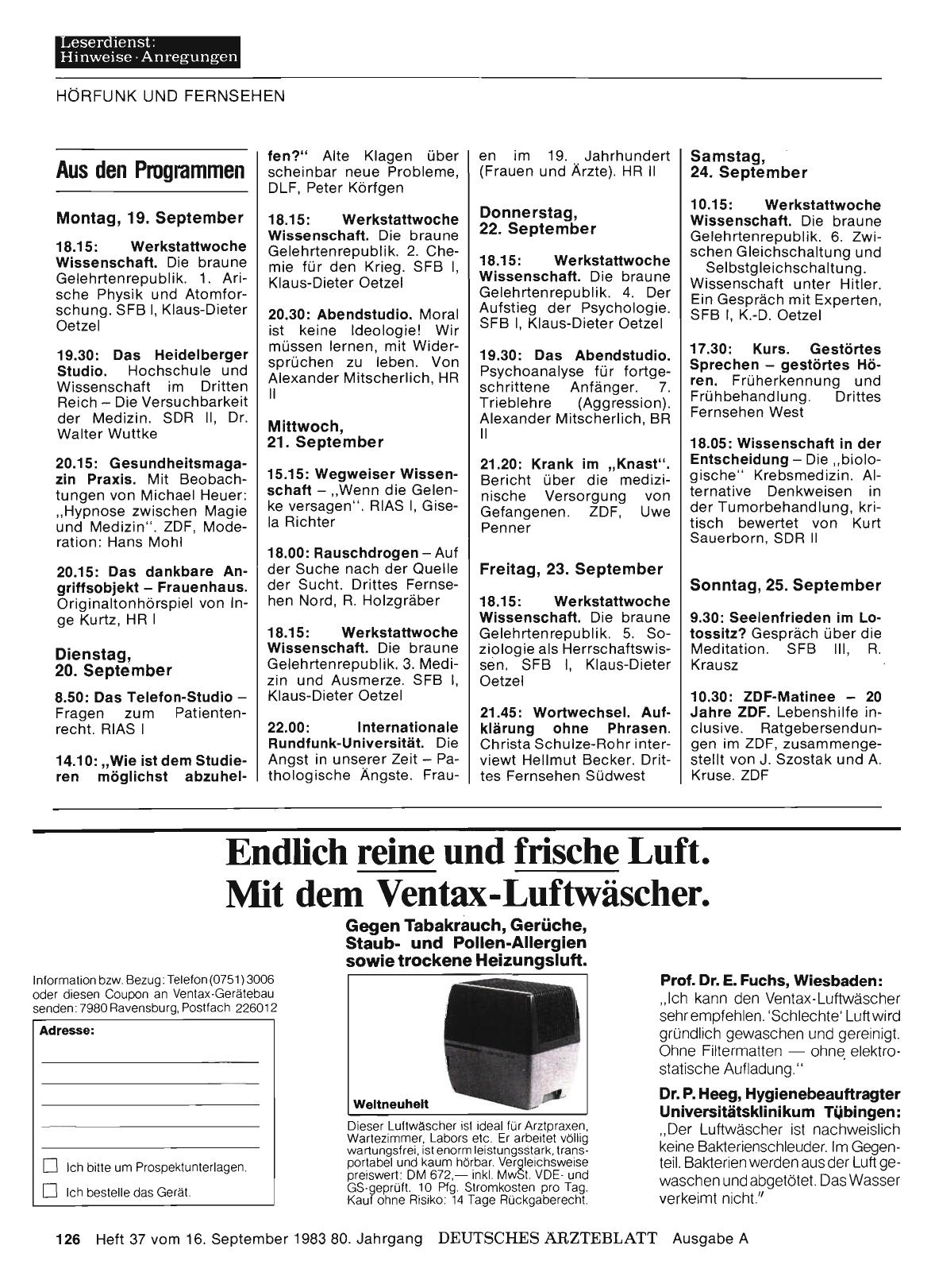 Vorschauseite 1: Aus den Programmen