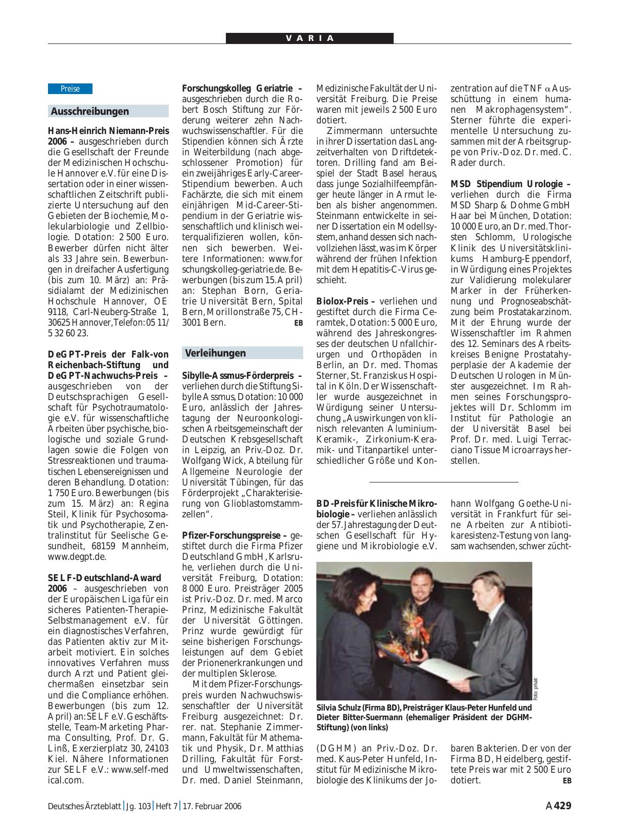 Vorschauseite 1: Ausschreibungen