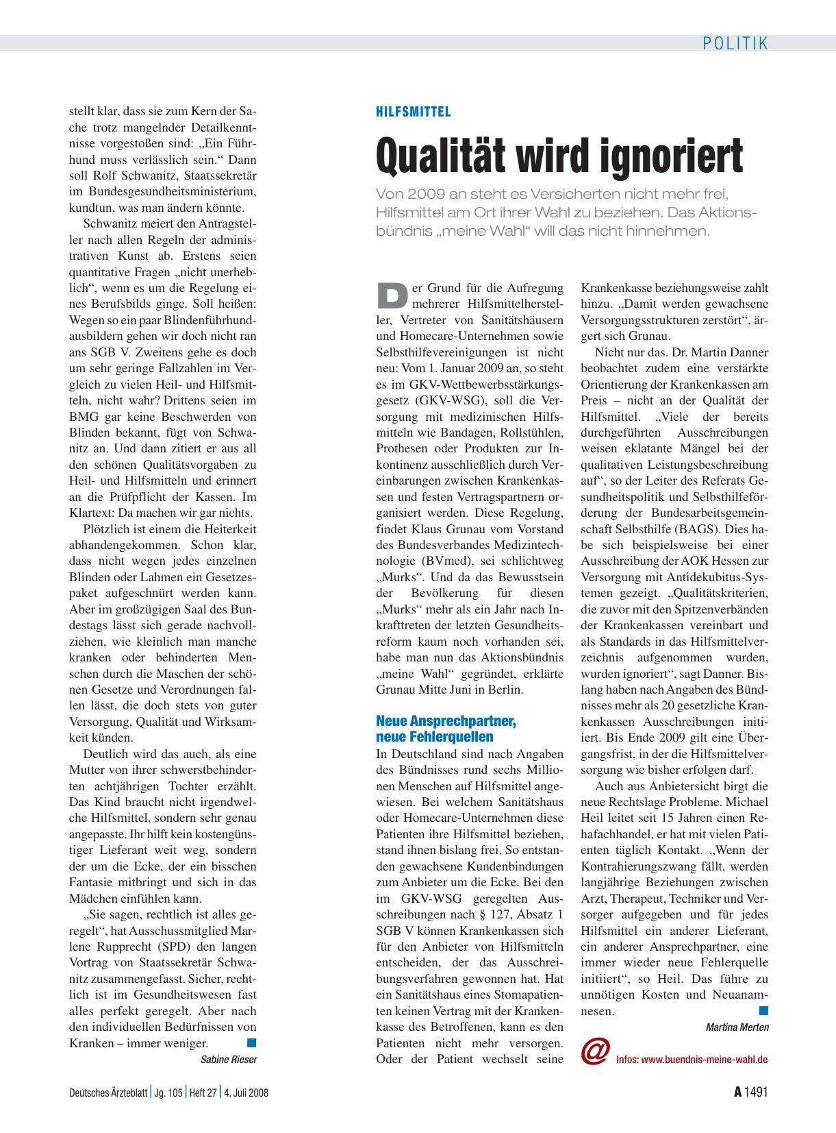 Vorschauseite 1: Hilfsmittel: Qualität wird ignoriert