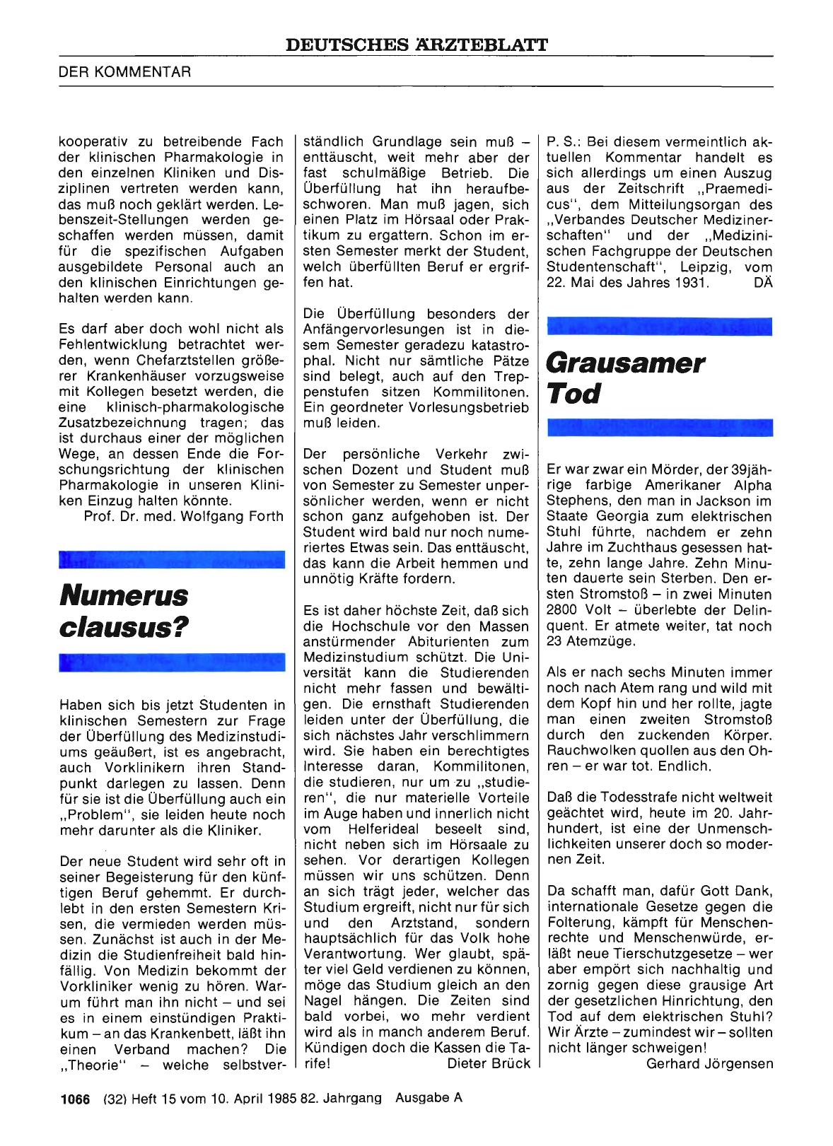 Vorschauseite 1: Numerus clausus?