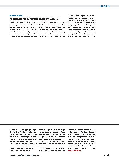Vorschauseite 1: Internetportal: Patienteninfos zu Myofibrillären Myopathien