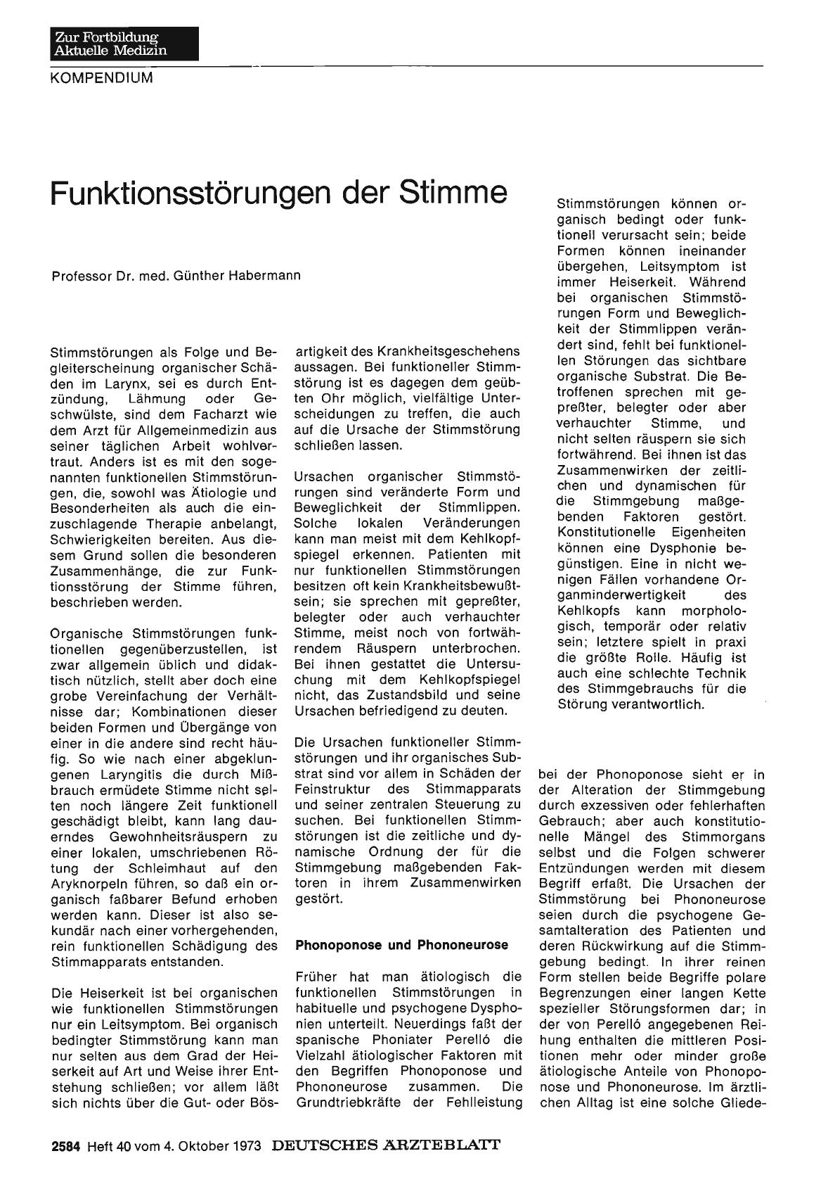 Vorschauseite 1: Funktionsstörungen der Stimme