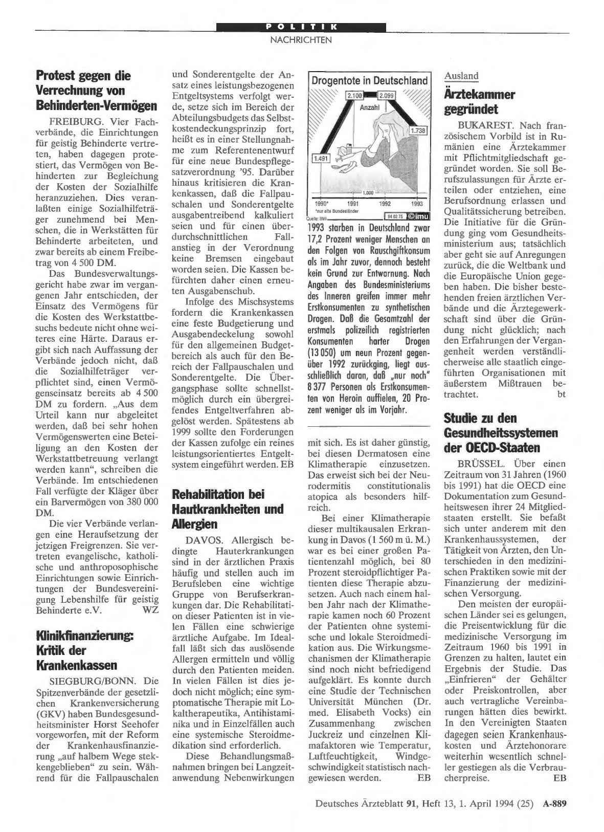 Vorschauseite 1: Protest gegen die Verrechnung von Behinderten-Vermögen