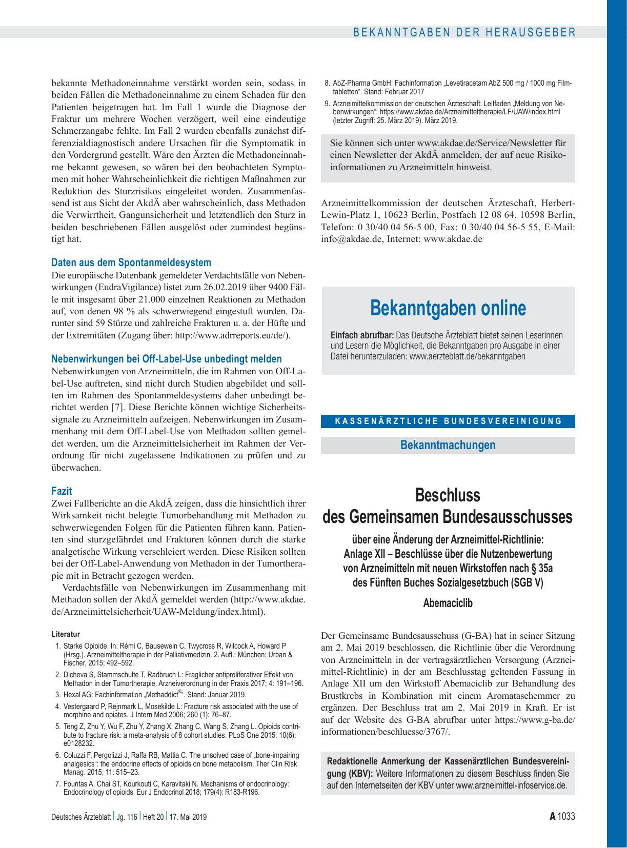 Vorschauseite 1: Bekanntgaben online