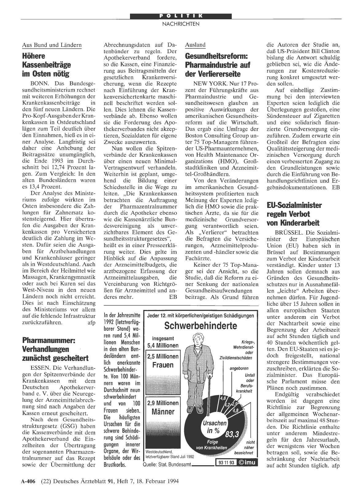 Vorschauseite 1: Höhere Kassenbeiträge im Osten nötig