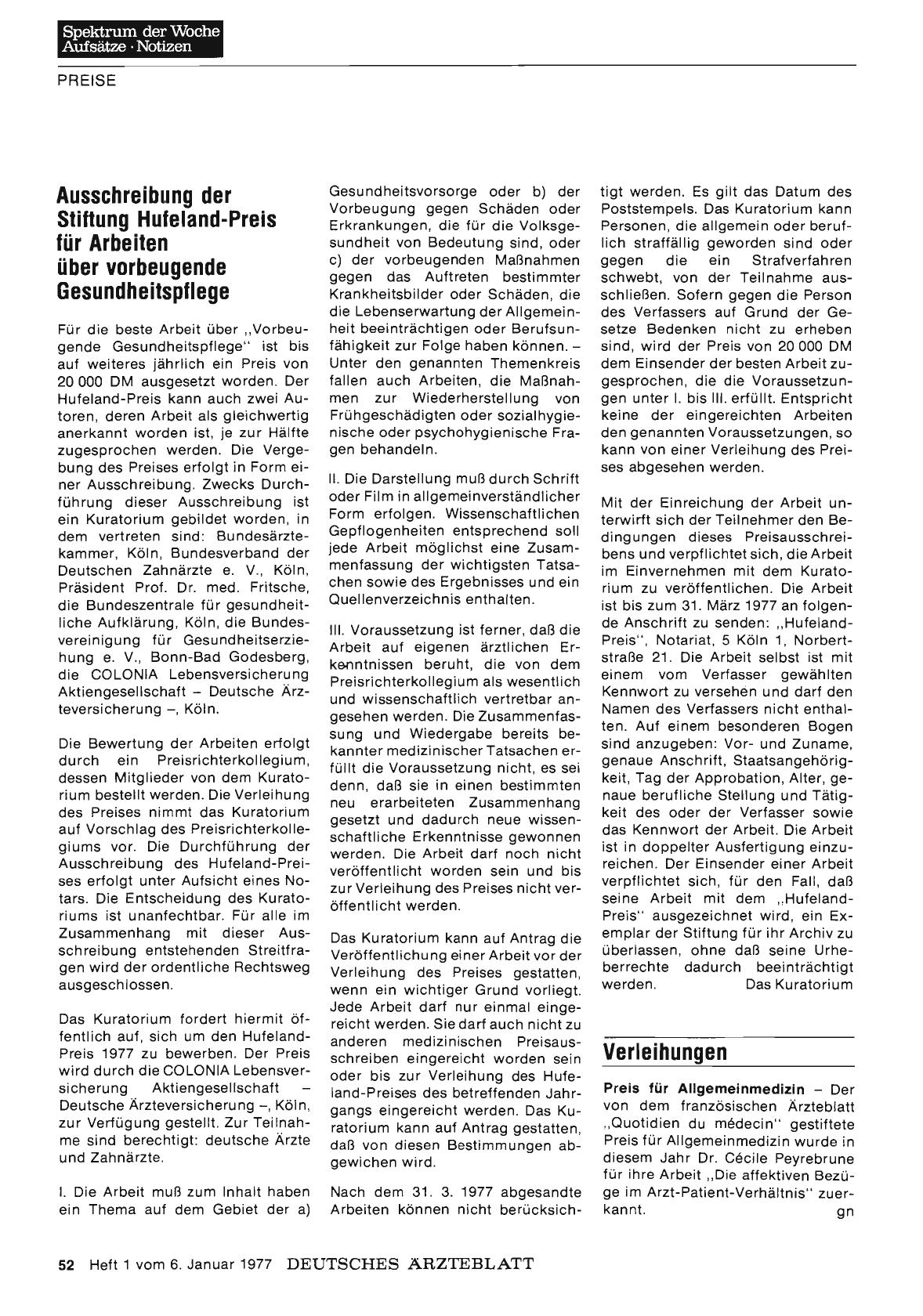 Vorschauseite 1: Verleihungen
