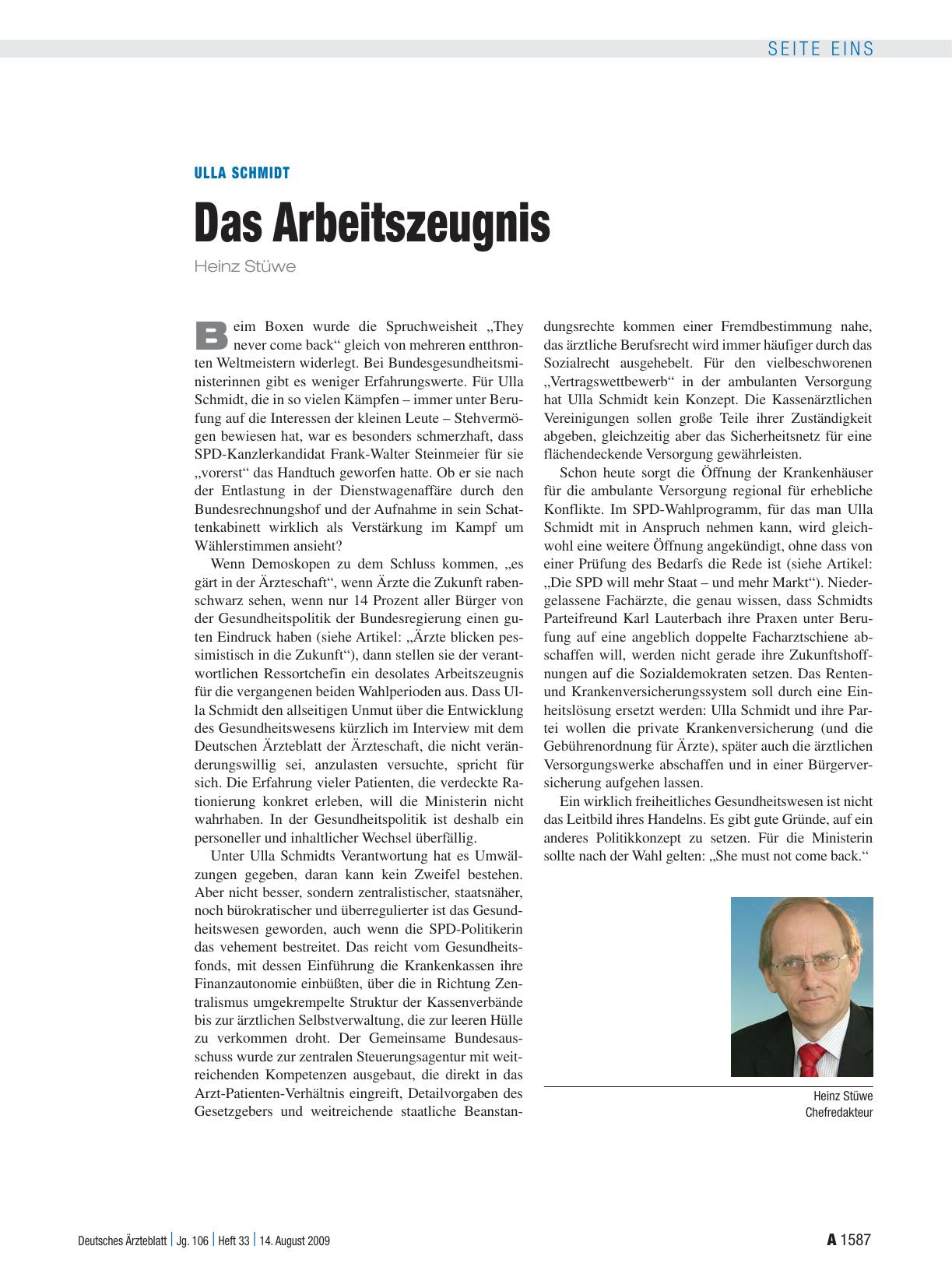 Vorschauseite 1: Ulla Schmidt: Das Arbeitszeugnis