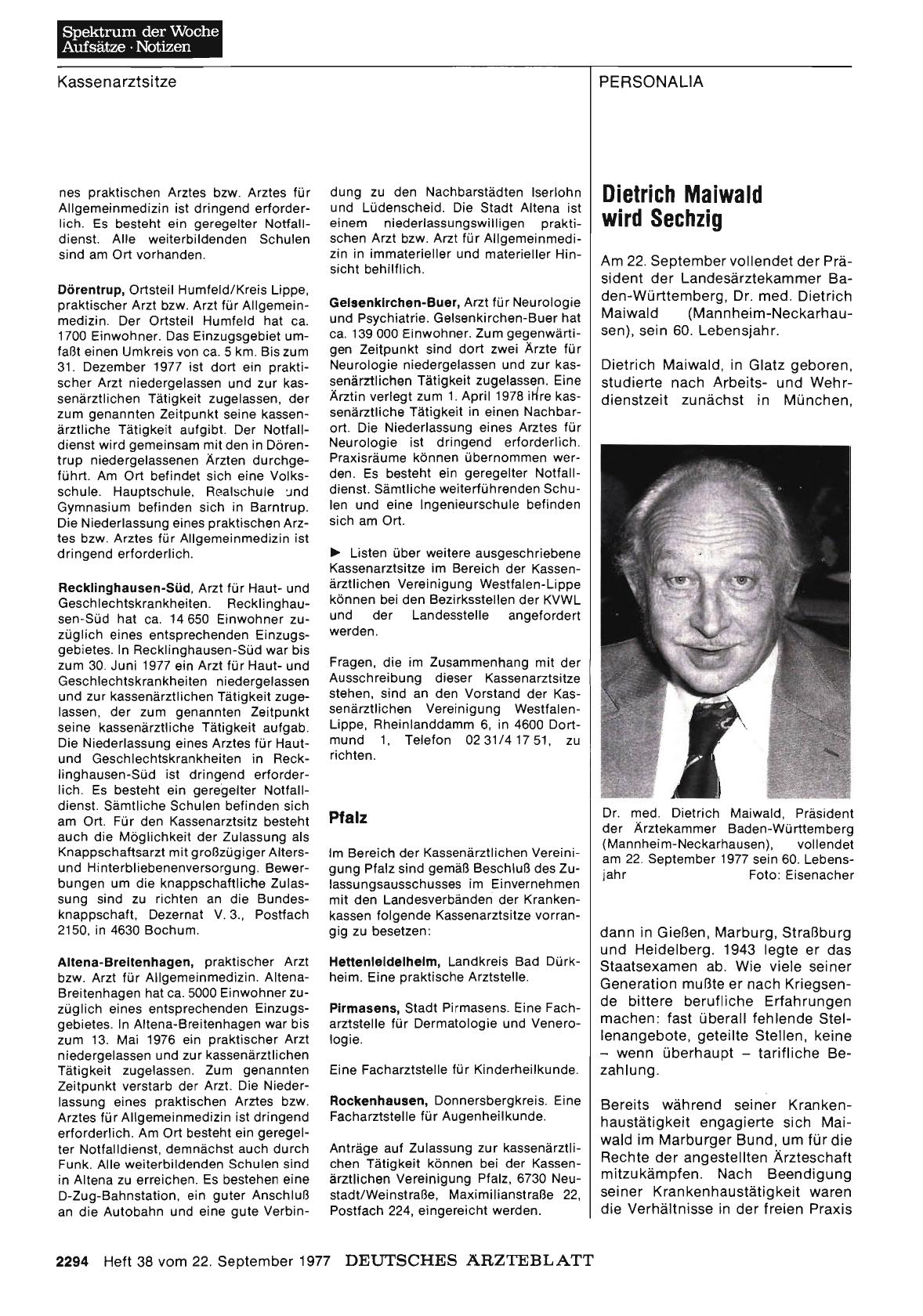Vorschauseite 1: Dietrich Maiwald wird Sechzig