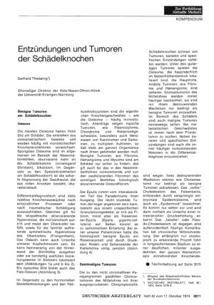 Vorschauseite 1: Entzündungen und Tumoren der Schädelknochen