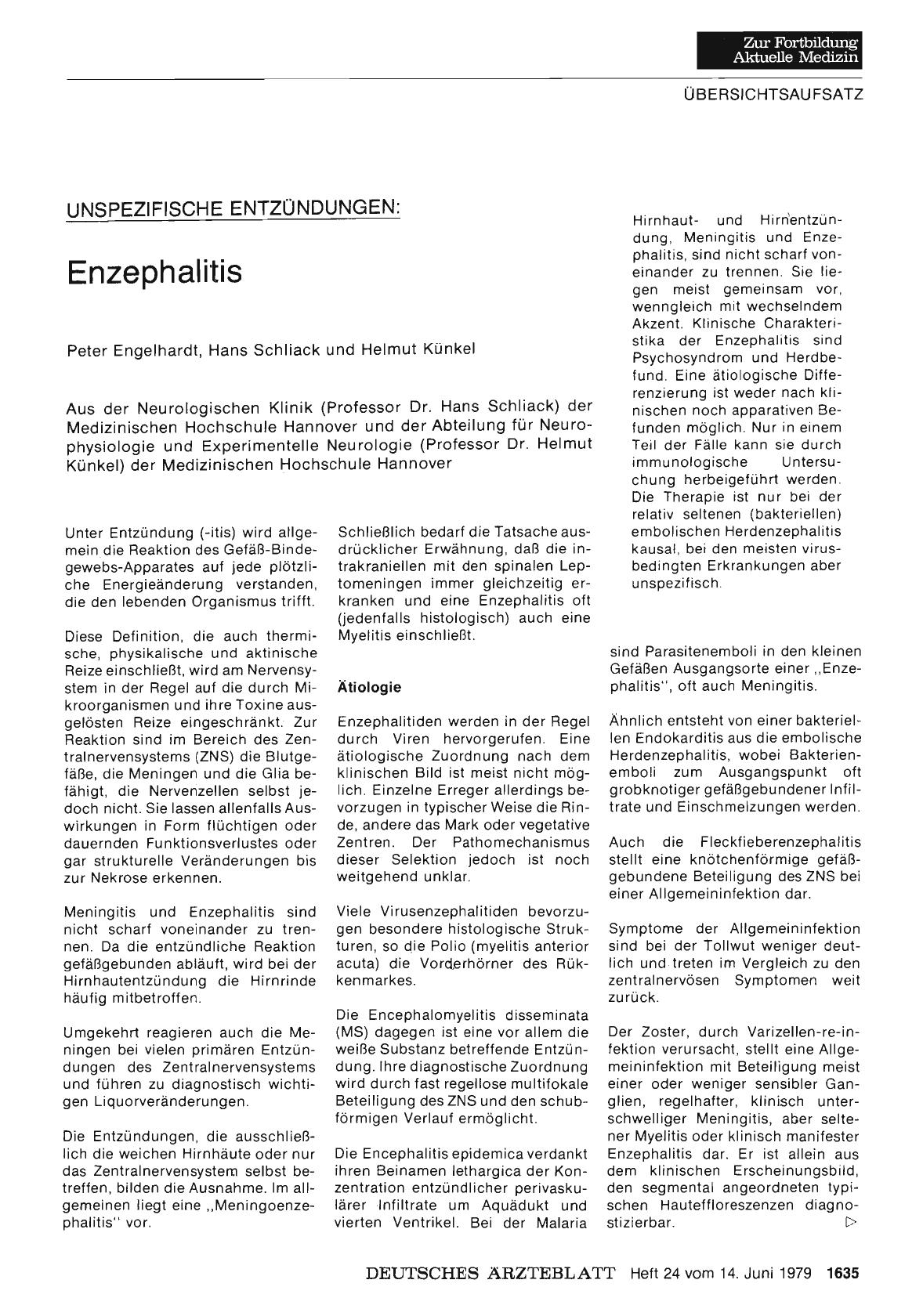 Vorschauseite 1: Unspezifische Entzündungen: Enzephalitis