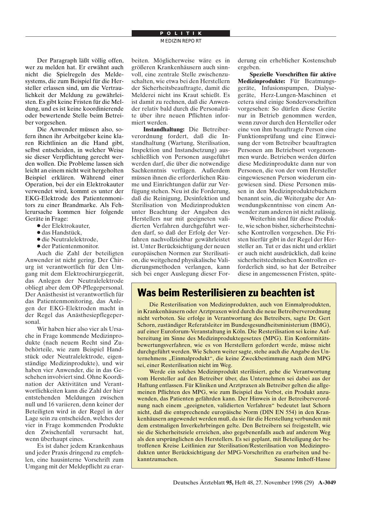 Vorschauseite 1: Was beim Resterilisieren zu beachten ist