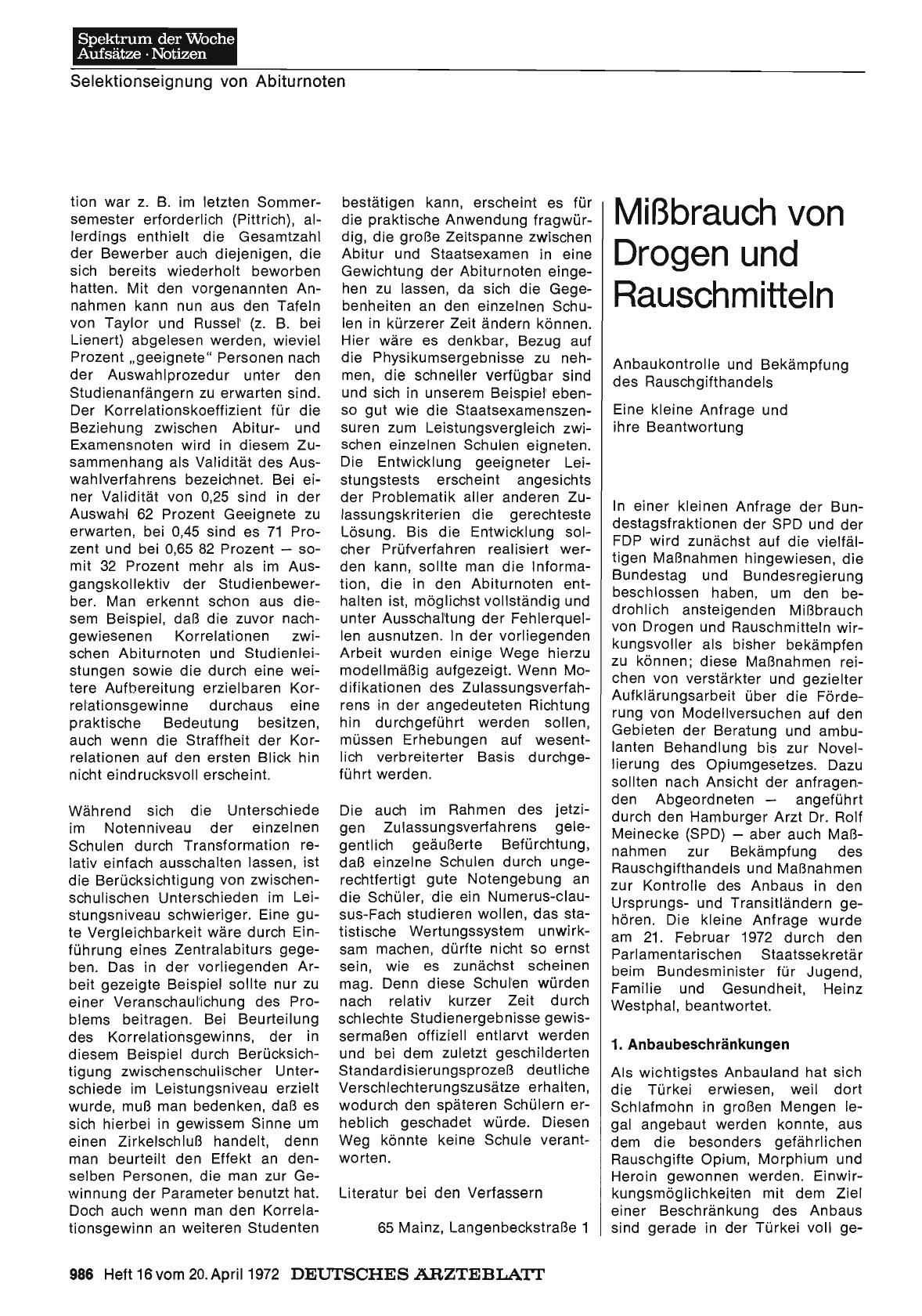 Vorschauseite 1: Mißbrauch von Drogen und Rauschmitteln