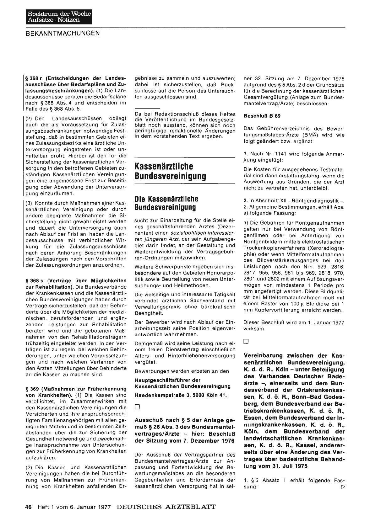 Vorschauseite 1: Kassenärztliche Bundesvereinigung