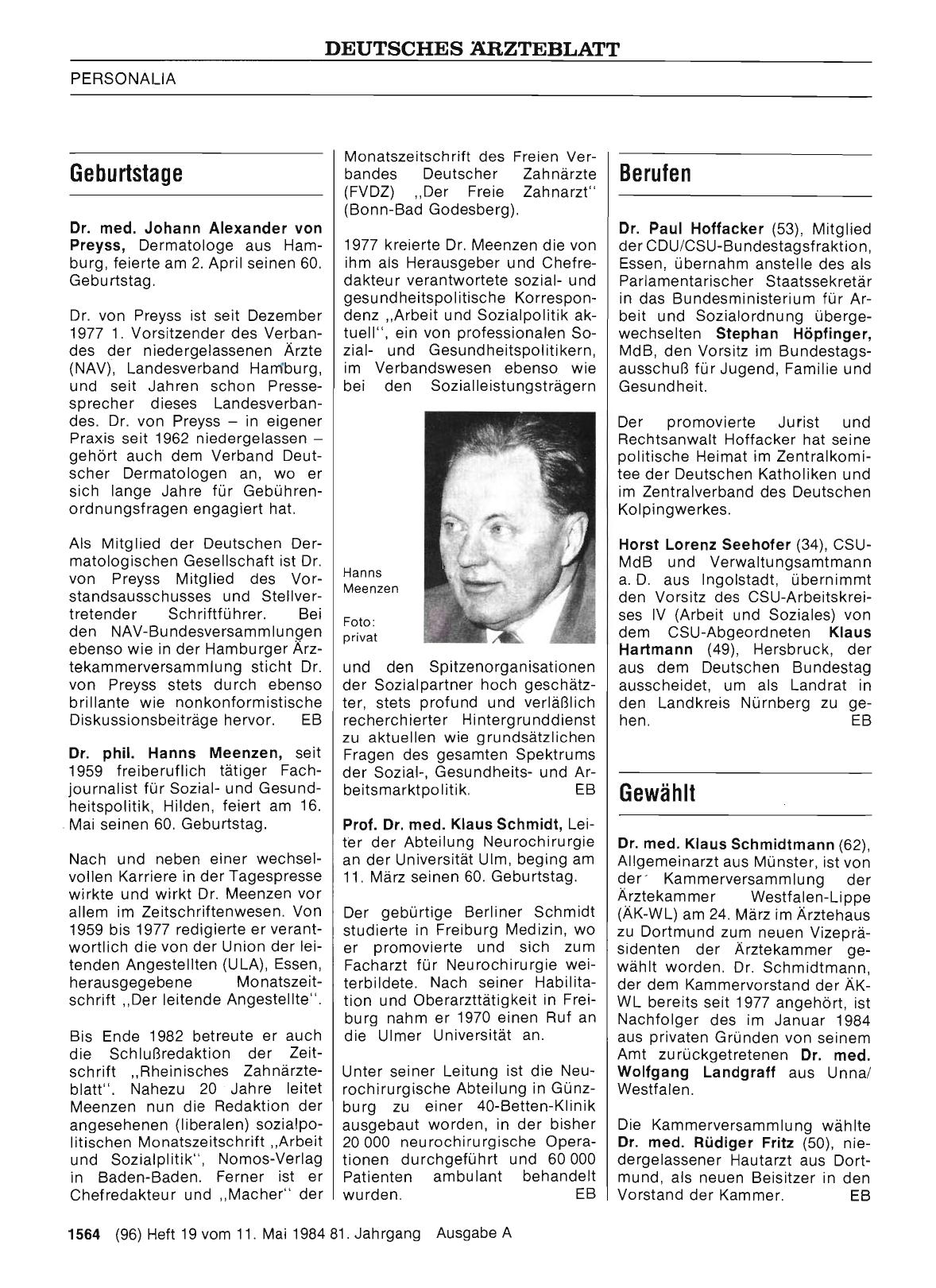 Vorschauseite 1: Geburtstage