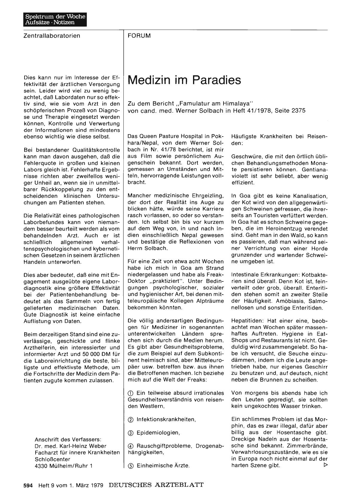 Vorschauseite 1: Medizin im Paradies
