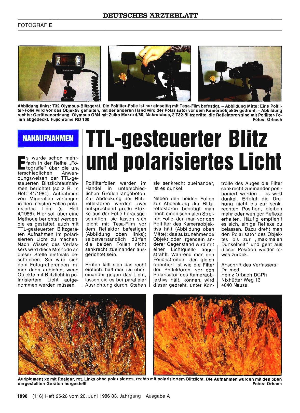Vorschauseite 1: Nahaufnahmen: TTL-gesteuerter Blitz und polarisiertes Licht