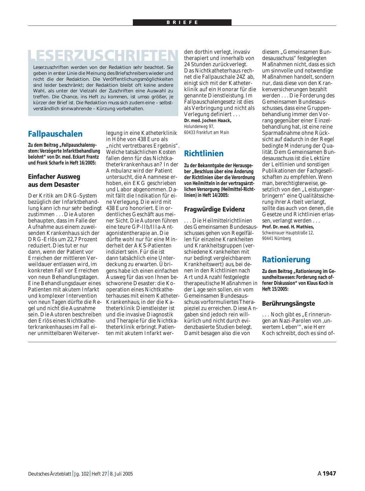 Vorschauseite 1: Richtlinien: Fragwürdige Evidenz