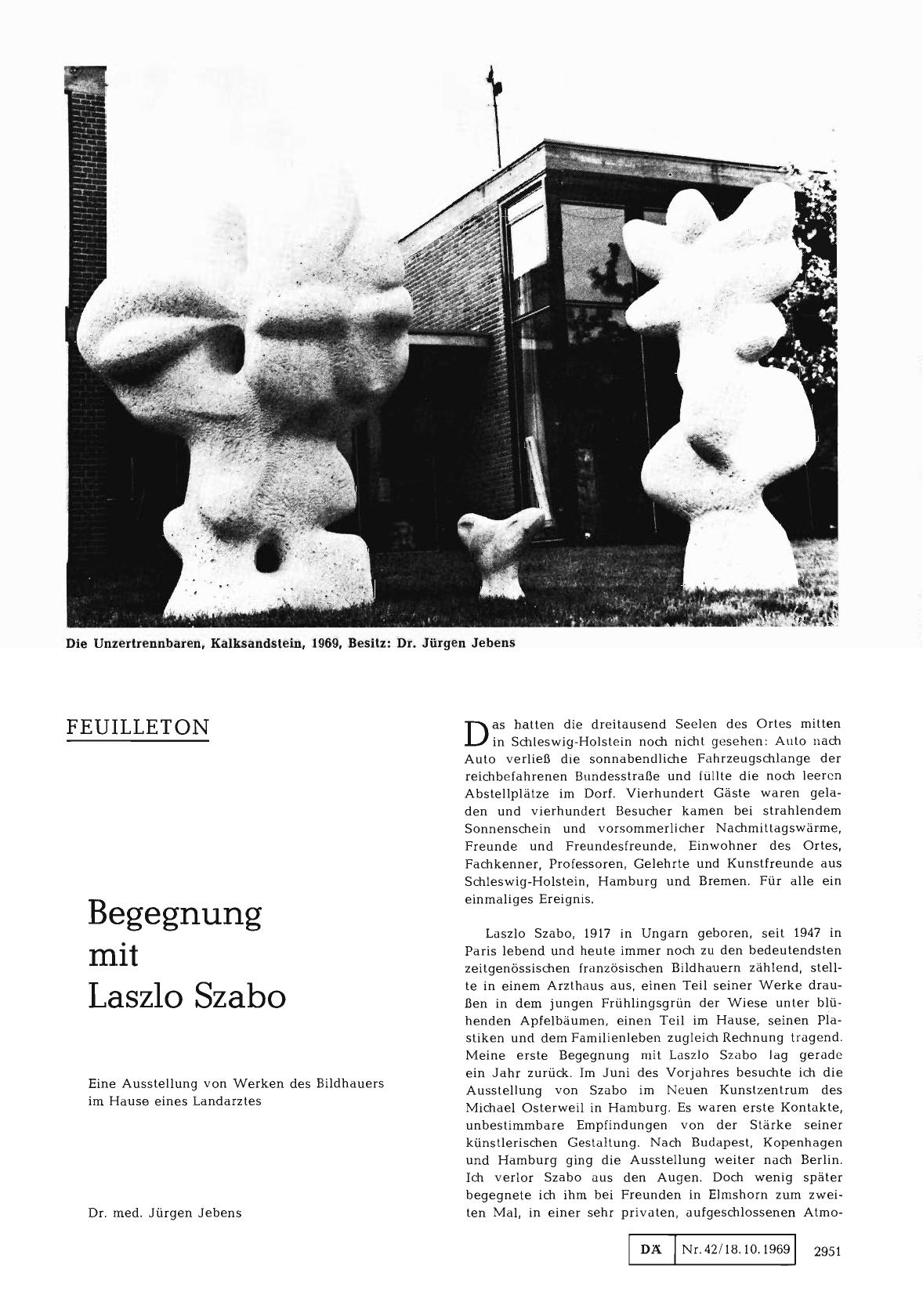 Vorschauseite 1: Begegnung mit Laszlo Szabo