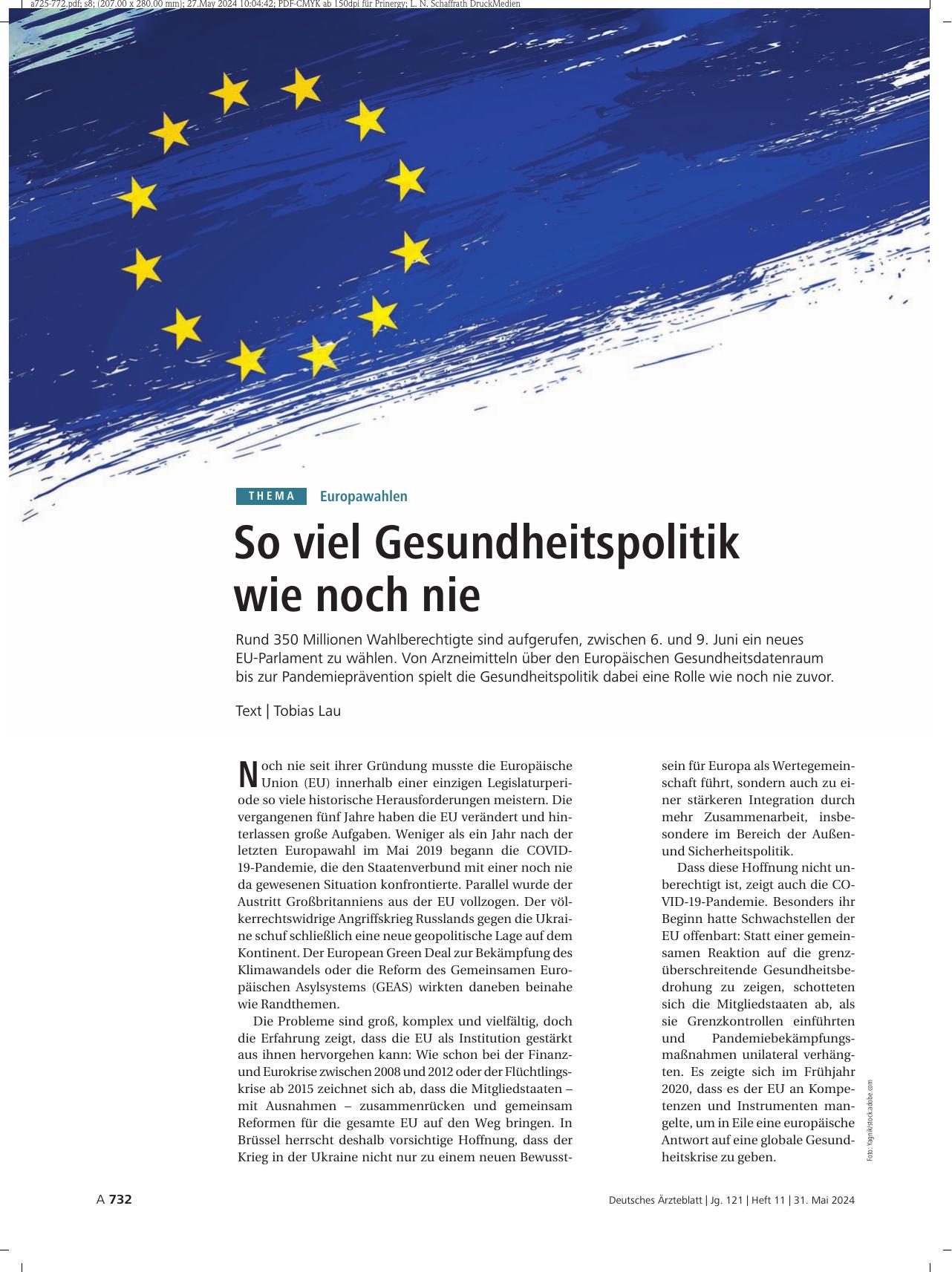 Vorschauseite 1: Europawahlen: So viel Gesundheitspolitik wie noch nie