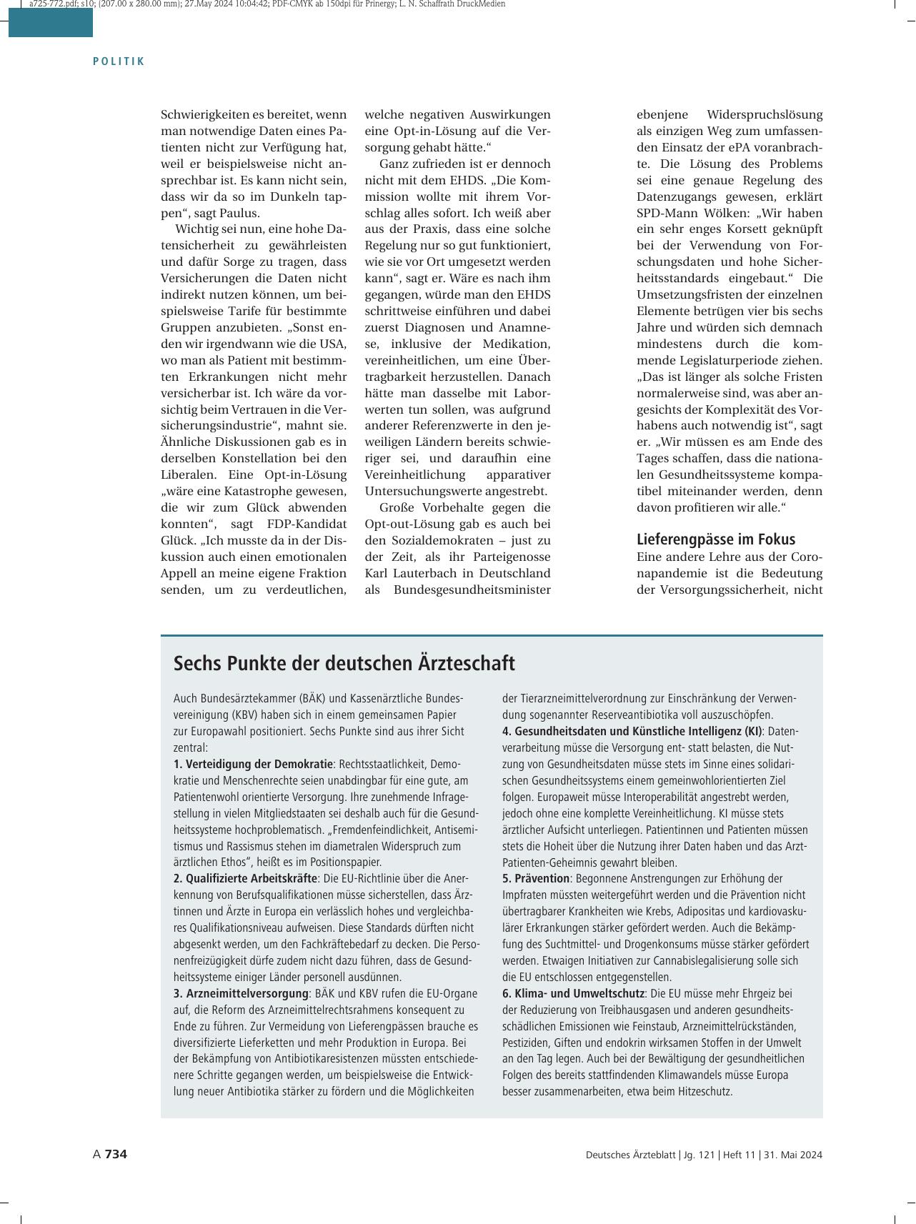 Vorschauseite 3: Europawahlen: So viel Gesundheitspolitik wie noch nie