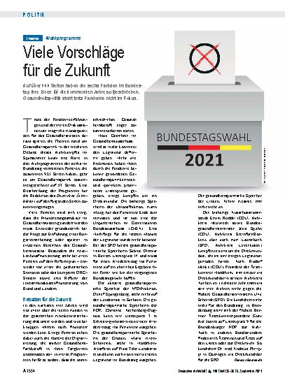 Vorschauseite 1: Wahlprogramme: Viele Vorschläge für die Zukunft