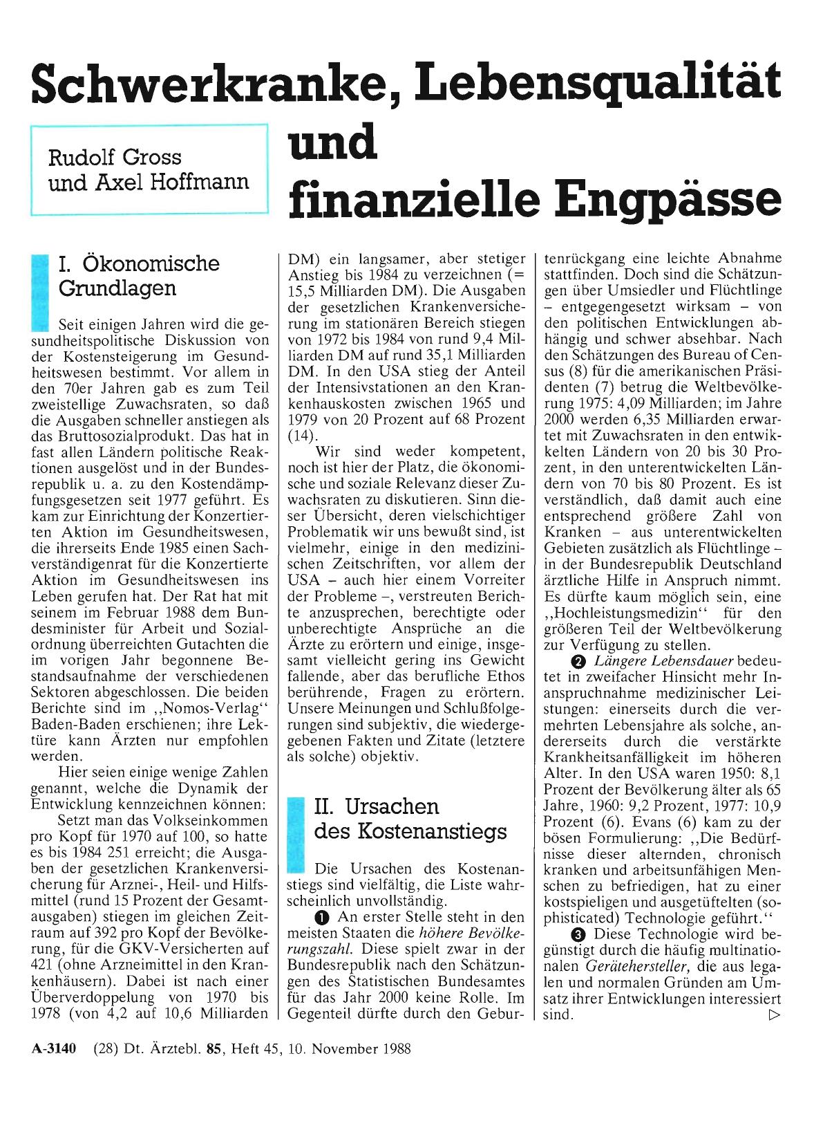 Vorschauseite 1: Schwerkranke, Lebensqualität und finanzielle Engpässe