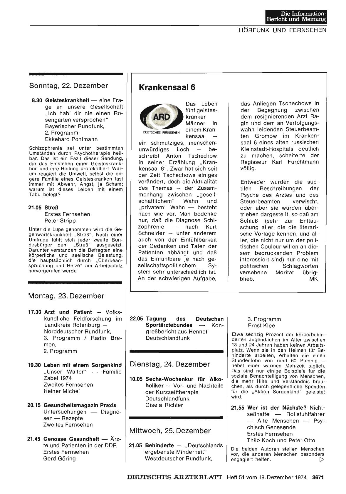 Vorschauseite 1: Krankensaal 6