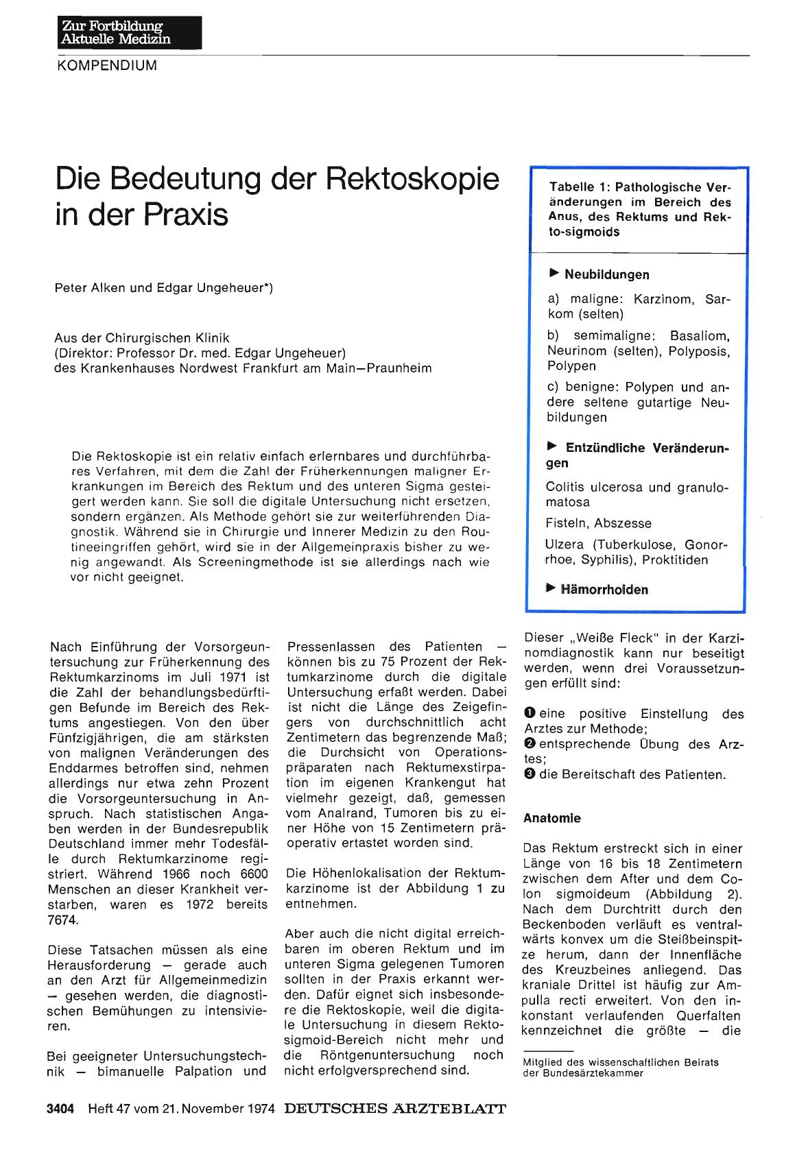 Vorschauseite 1: Die Bedeutung der Rektoskopie in der Praxis