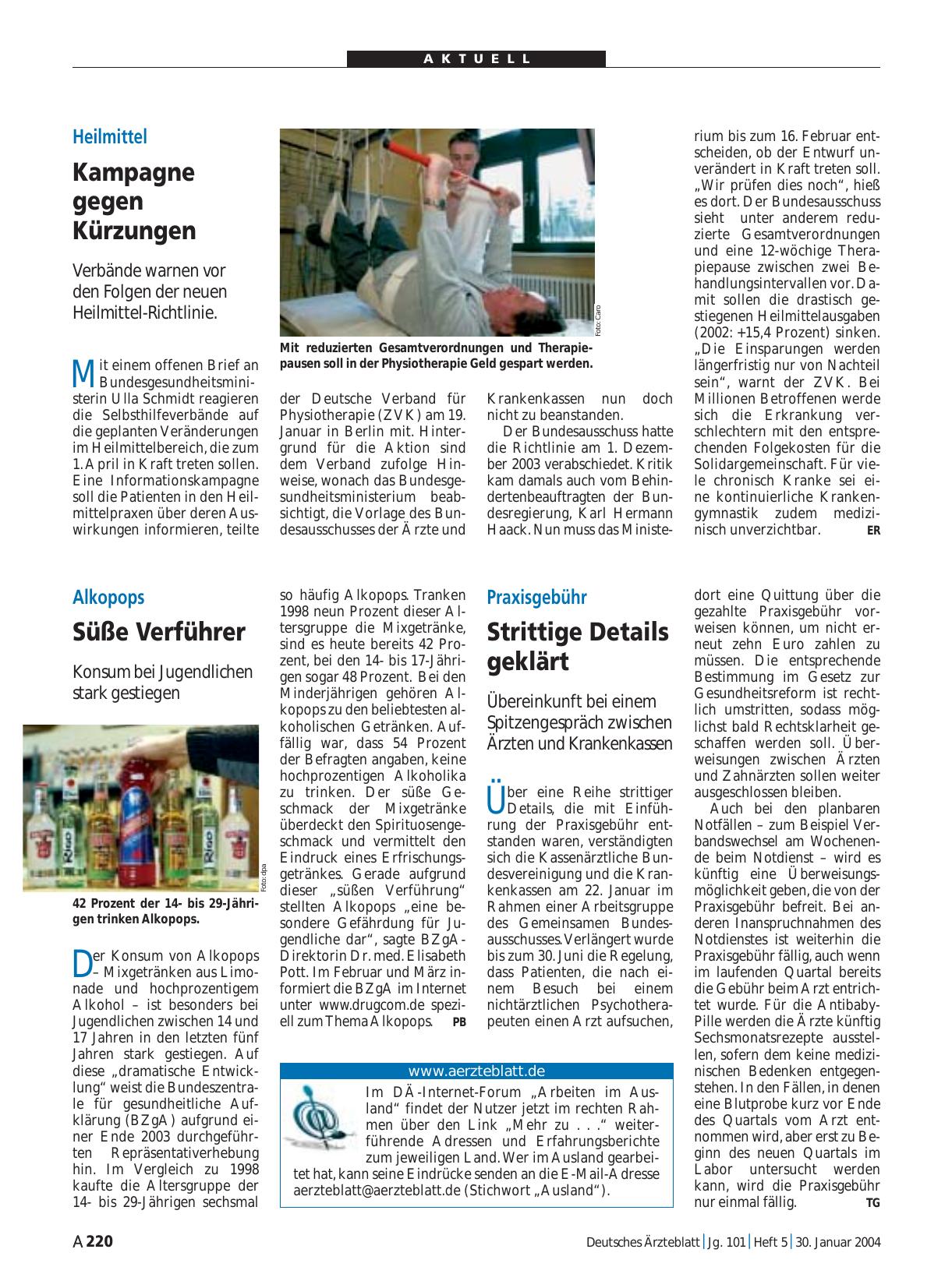 Vorschauseite 1: www. aerzteblatt. de