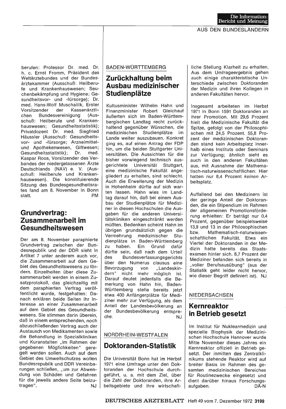 Vorschauseite 1: Baden-Württemberg: Zurückhaltung beim Ausbau medizinischer Studienplätze