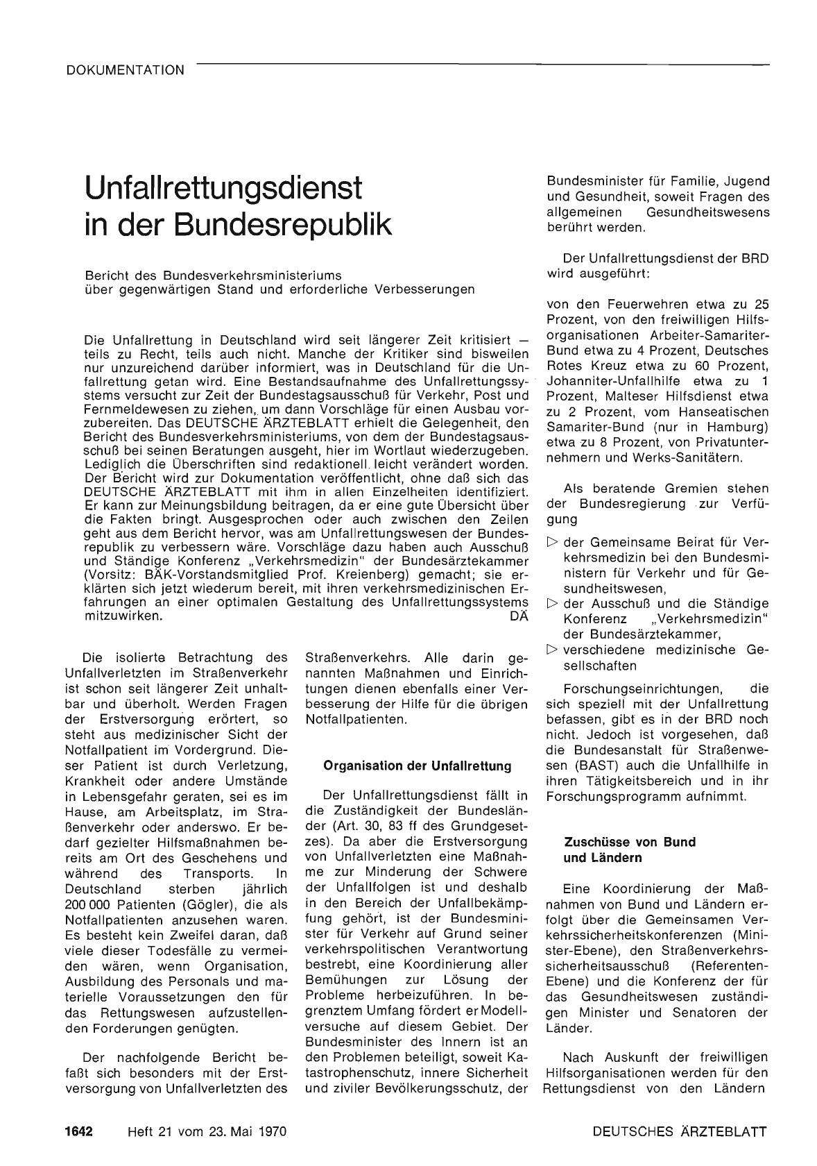 Vorschauseite 1: Unfallrettungsdienst in der Bundesrepublik