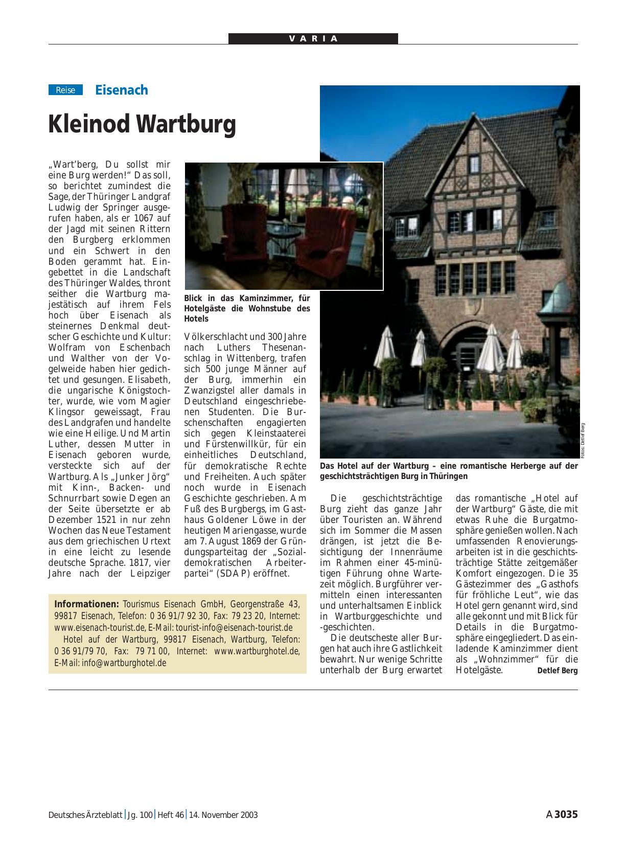 Vorschauseite 1: Eisenach: Kleinod Wartburg