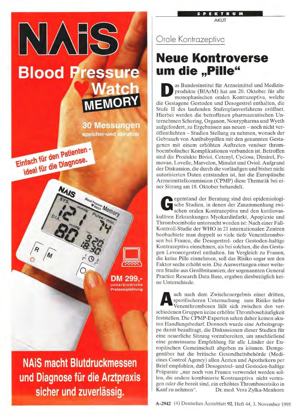 Vorschauseite 1: Orale Kontrazeptiva: Neue Kontroverse um die „Pille“