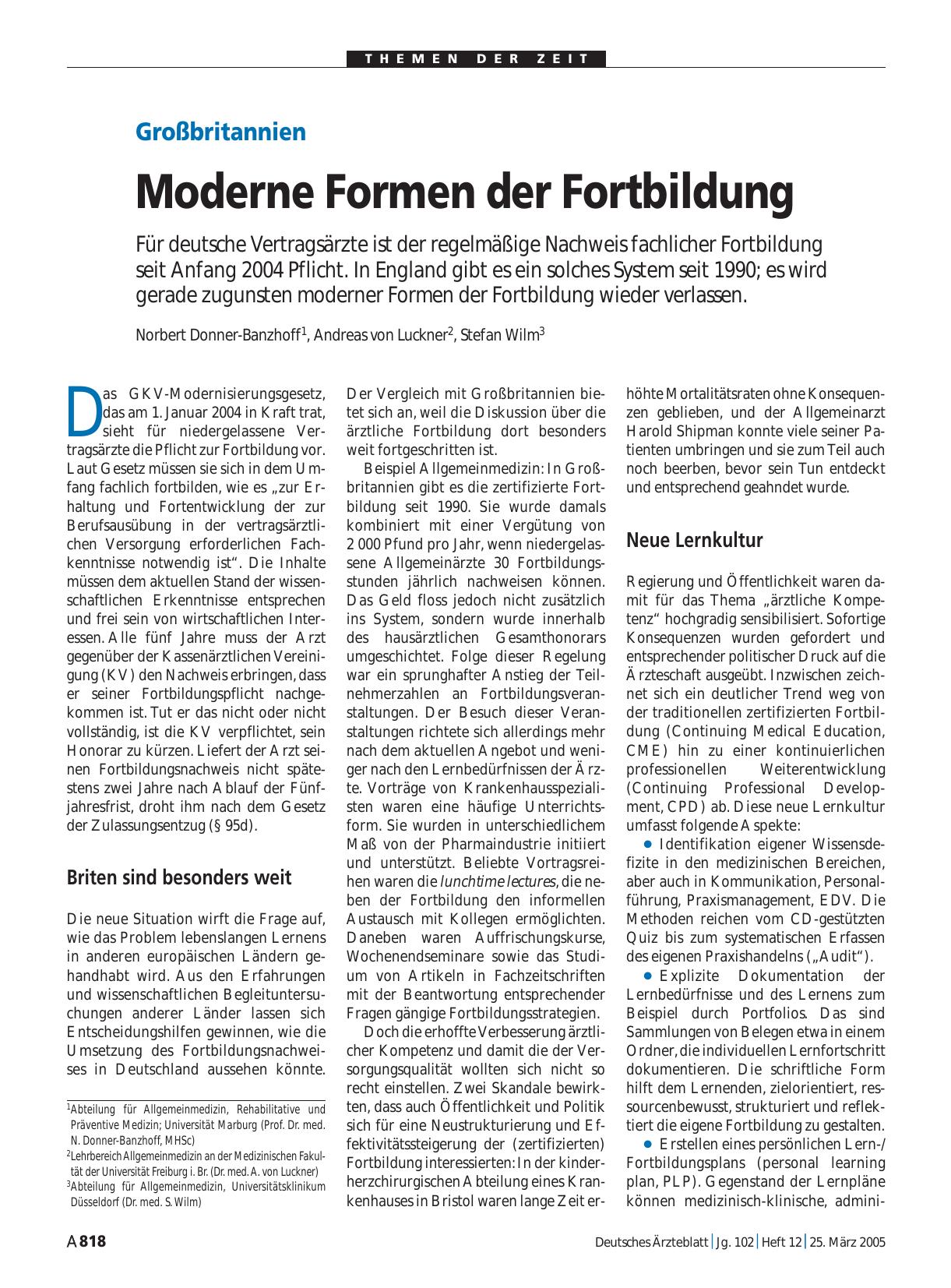 Vorschauseite 1: Großbritannien: Moderne Formen der Fortbildung