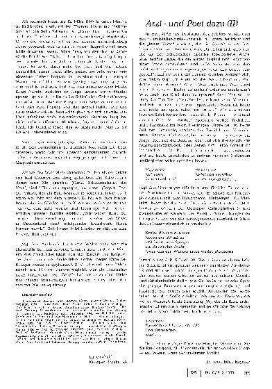 Vorschauseite 1: Arzt — und Poet dazu (II)