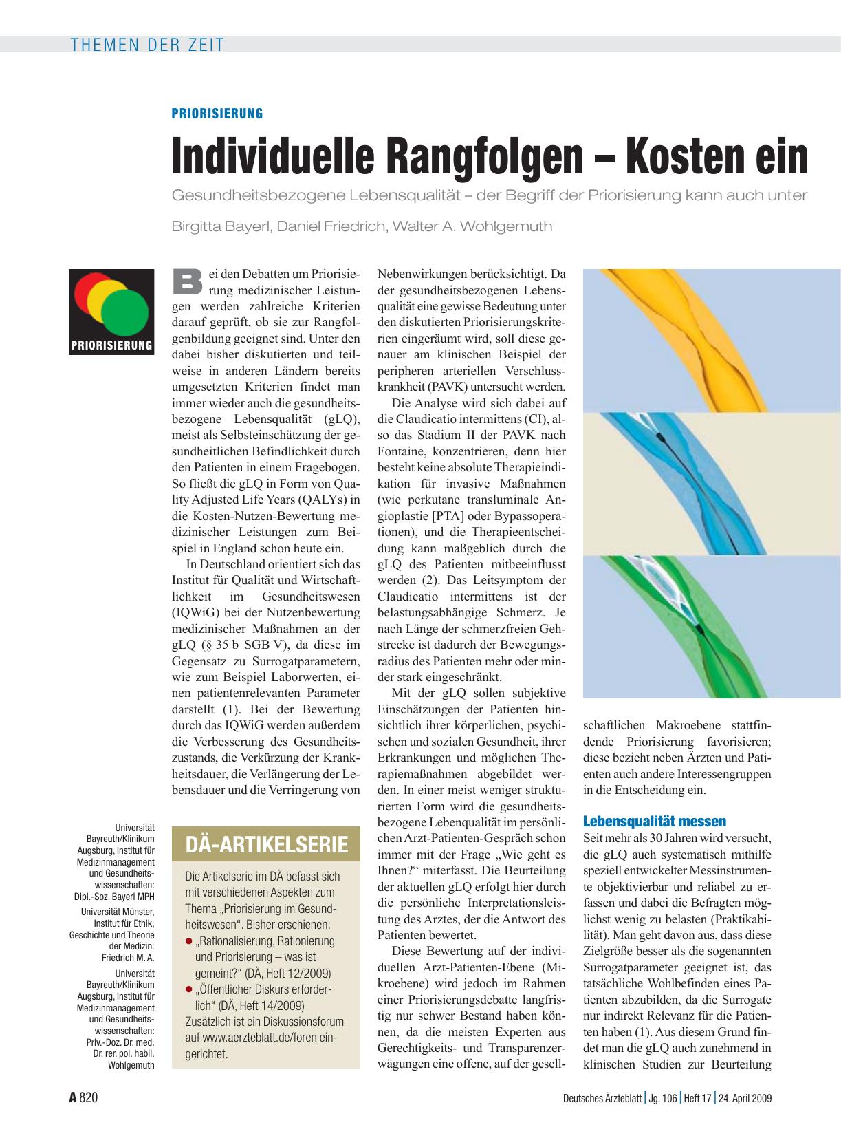 Vorschauseite 1: Priorisierung: Individuelle Rangfolgen – Kosten einsparen oder Qualität verbessern?