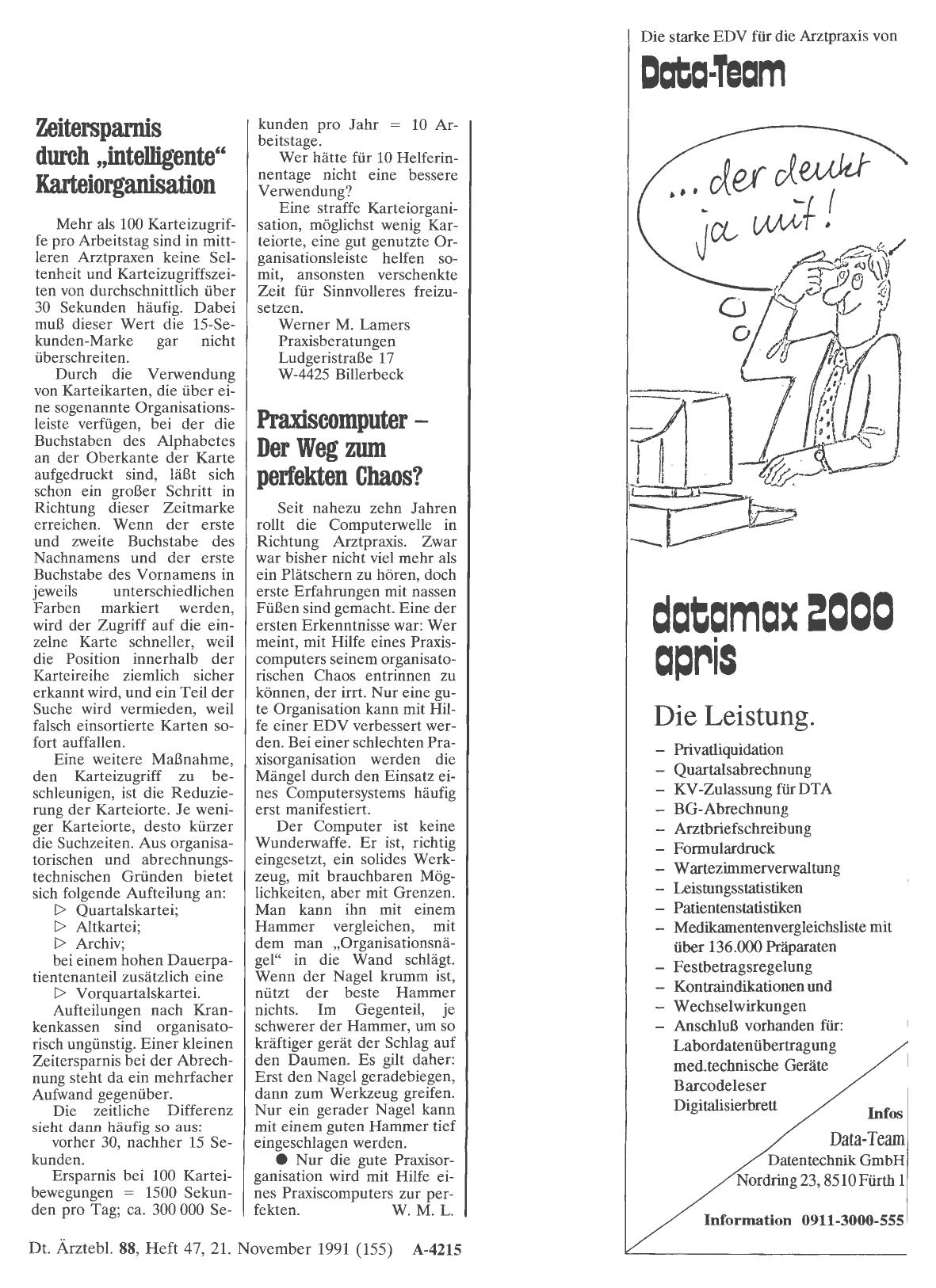Vorschauseite 1: Zeitersparnis durch „intelligente“ Karteiorganisation